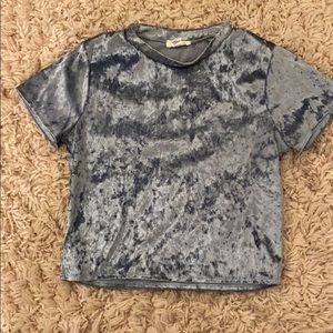 Velvet blue cropped t shirt